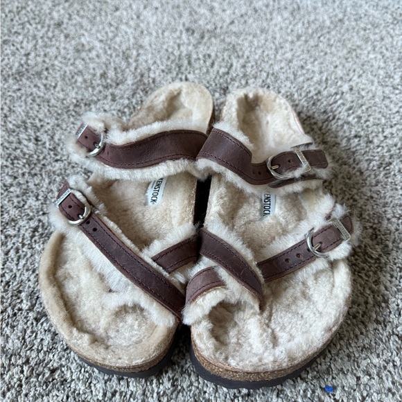 Birkenstock Brown and Cream Sandals - Picture 2 of 5
